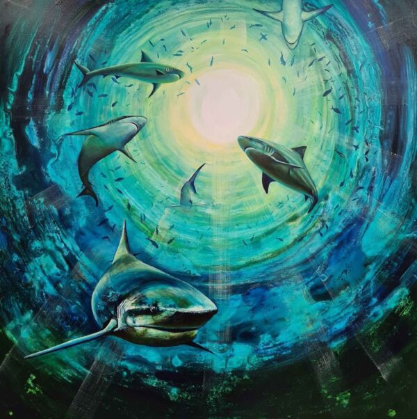 Sharks - Original Painting by Leanne Prussing