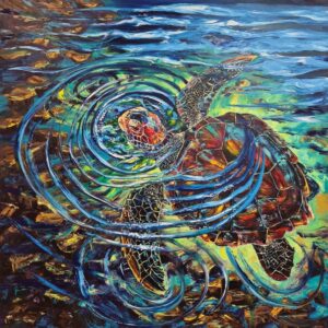 Turtle neck - Original Painting by Leanne Prussing