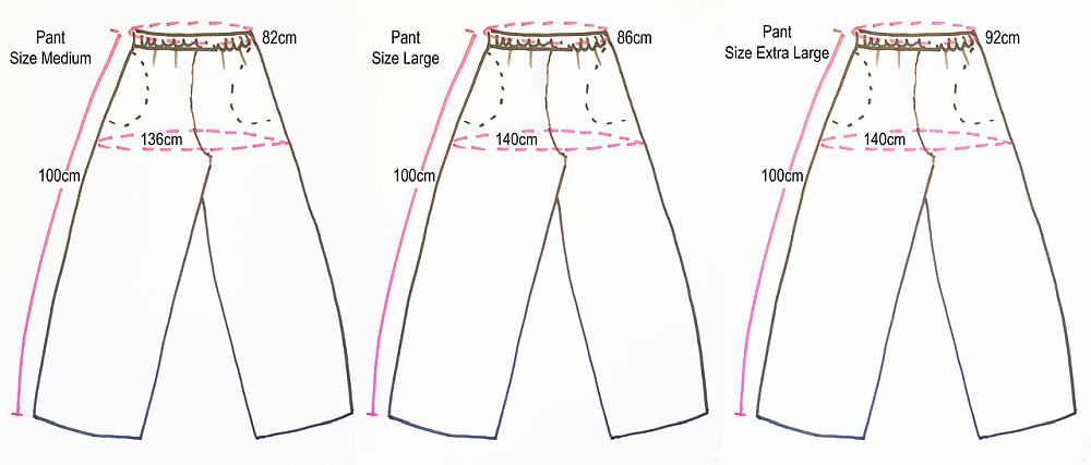 Size chart Pant